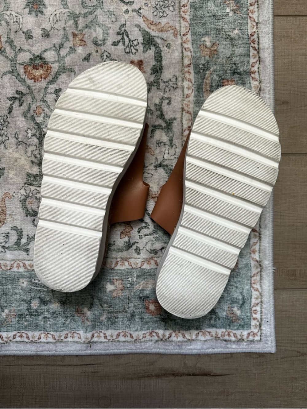 Madden Girl Tan Platform Slide Sandals - Picture 3 of 3